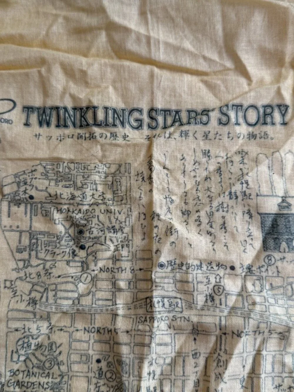 Vintage 1989 Shimaguchi Sapporo Twinkling Stars Story Scarf Architectural Design